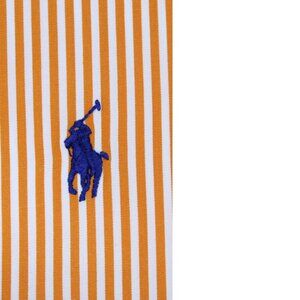 POLO RALPH LAUREN CLASSIC FIT SHIRT 100% COTTON ORANGE, NAVY & WHITE X-LARGE, XL